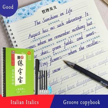 

Crash Practice Pad Italian Italic English Copybook Flower Style Calligraphy Copybook English Copy Groove Children Practice Book