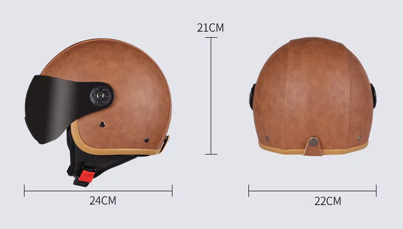 Мотоциклетный шлем 3/4, винтажный шлем с открытым лицом, мотоциклетный шлем Casco Capacete для мужчин и женщин, мотоциклетный шлем 54~ 58 см