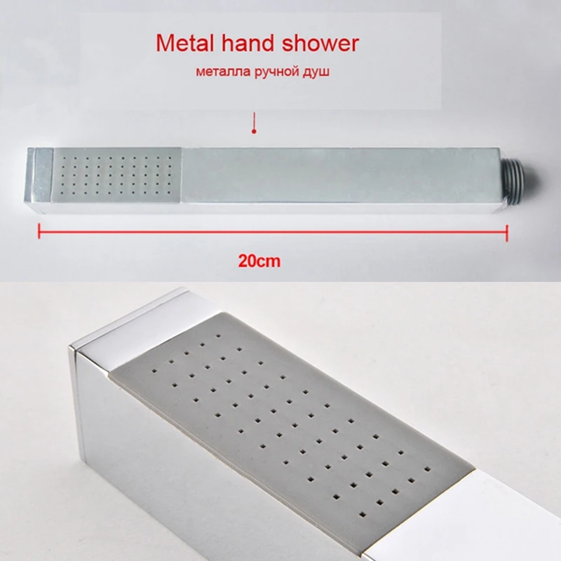 Bathtub Faucets 5 Pieces Mixer for Bath Tub Square 5 Hole Hot and Colder Water Crane with Hand Shower Chrome Finished EL7911