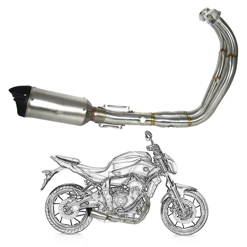 Выхлопная система мотоцикла для Yamaha MT-07 FZ-07 Tracer- с глушителем XSR700- MT07 FZ07