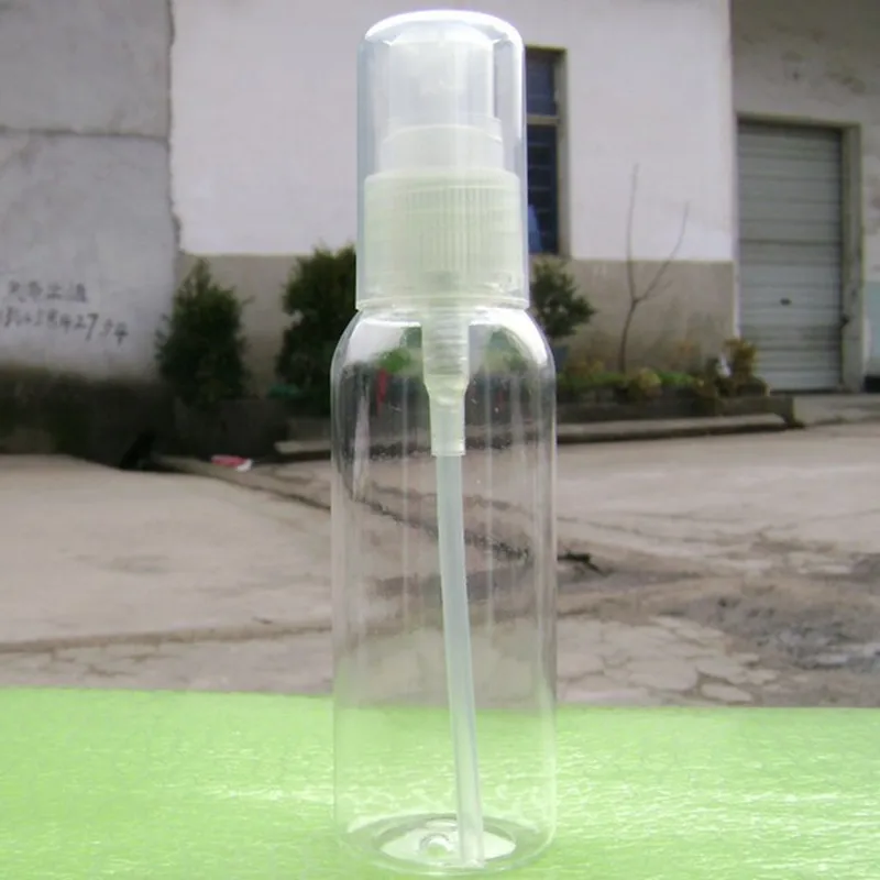 

High-grade 50pcs/lot 50ml Plastic Lotion Bottle Transparent PET Soap Dispenser Cream Bottle with Spray Pump Clear Cap