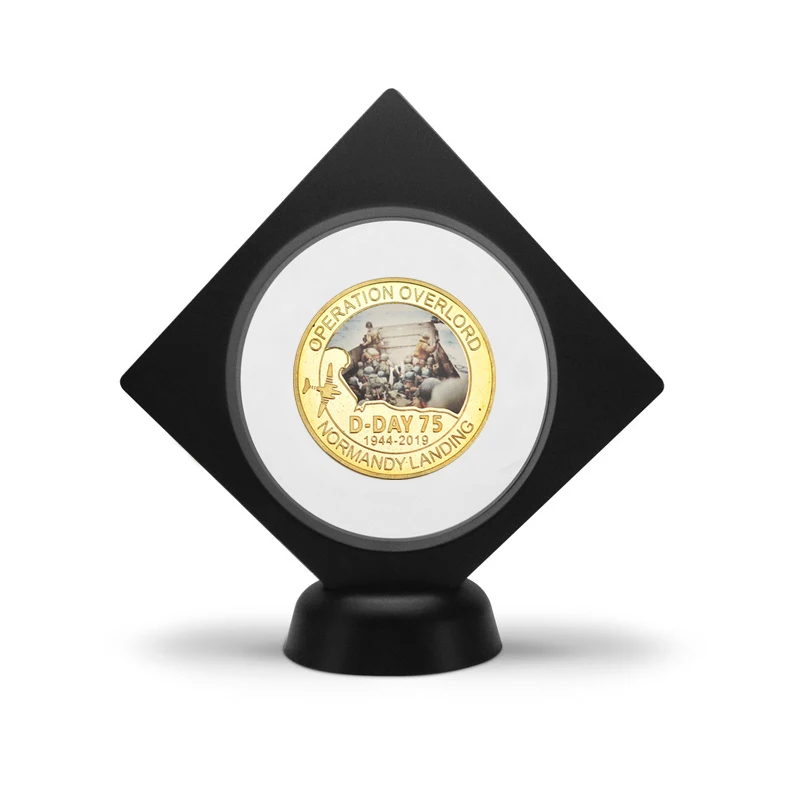 coin3 with holder WR Нормандия посадка 75-летие золотые коллекционные монеты с держателем Европа ВОЕННЫЕ МОНЕТЫ Оригинальные подарки для мужчин дропшиппинг - Цвет: coin3 with holder