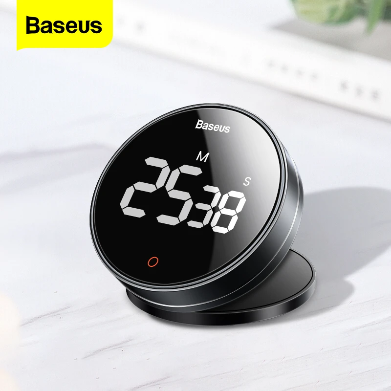 oppervlakte weekend Opstand Baseus Magnetic Kitchen Timer Countdown Stopwatch Manual Rotation Counter  Work Sport Study Alarm Clock LED Digital Cooking Timer|Kitchen Timers| -  AliExpress