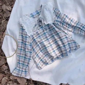 

2020 hot selling baby girls plaid shirt fashion spring kids blouse 2-7t