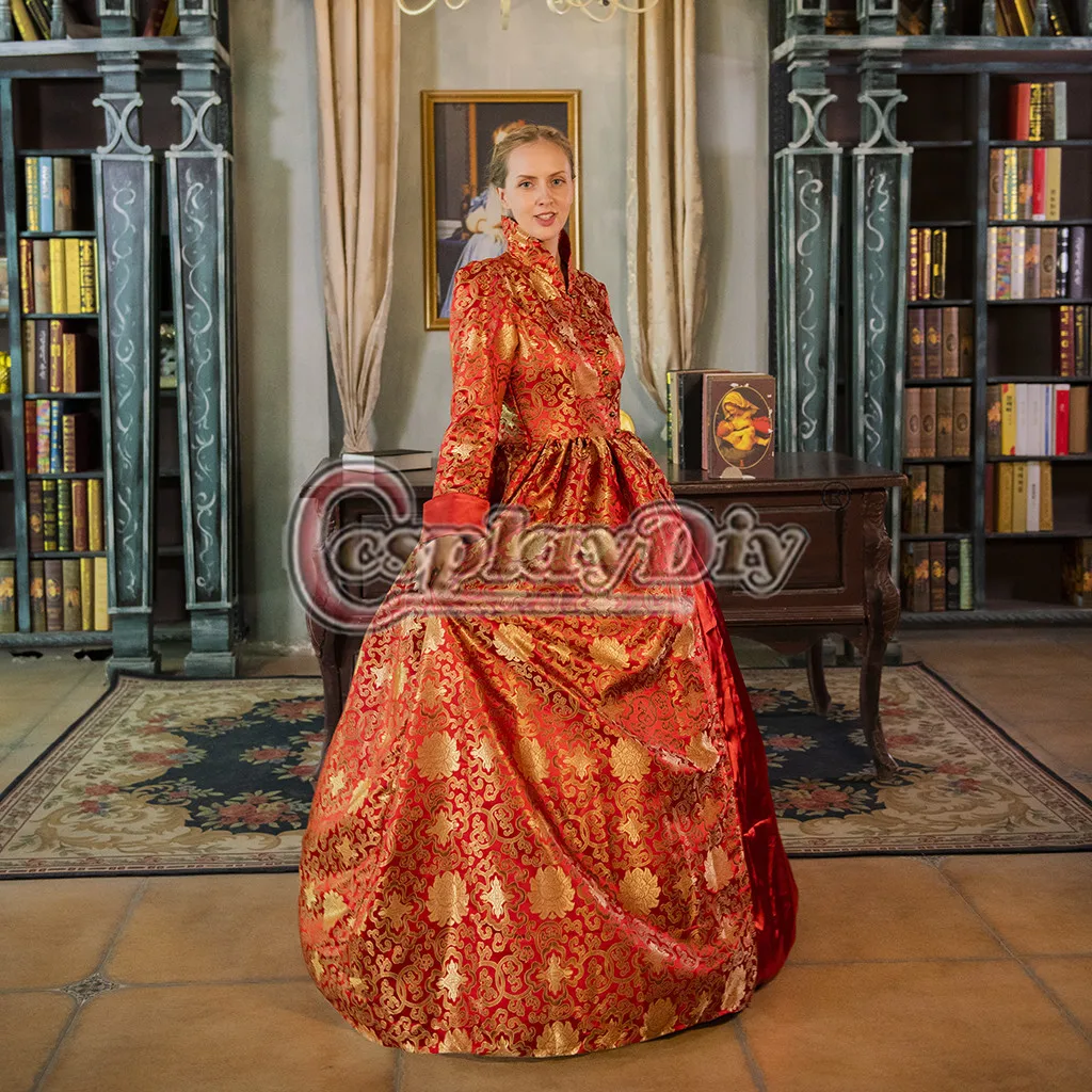 Cosplaydiy викторианская Королева Принцесса бальное платье средневековый суд платье L320
