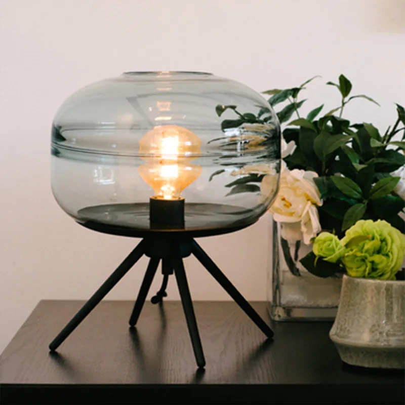 American Modern Living Room Art Decoration Lamp Bedroom Bedside Table Lights Creative Handwork Clear Glass | Лампы и освещение