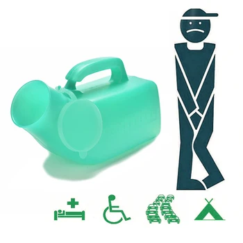 

Men Urinal Scale Leak Proof Portable Handle Camping Travel Plastic Potty With Lid Hospital Storage Bottle Toilet Emergency