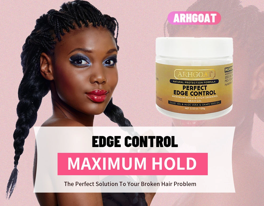 ARHGOAT Edge Control Pomade for Women Hair Broken Hair private label Repair 48 Hours Strong Hold with free edge control brush