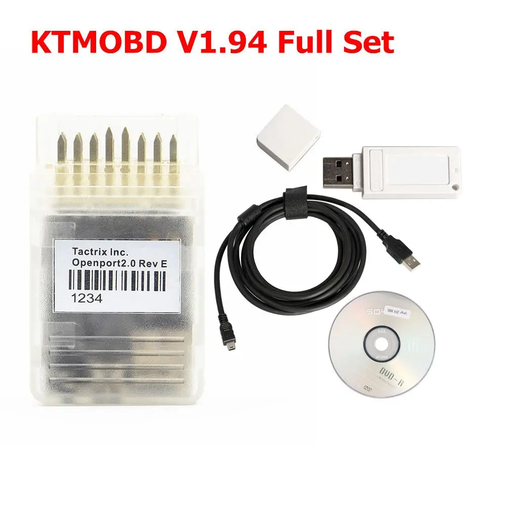 Высокое качество KTMOBD V1.95 V1.94 ECU программист и коробка передач Инструмент для обновления питания подключи и играй через OBD с кабелем Dialink J2534 - Цвет: V1.94