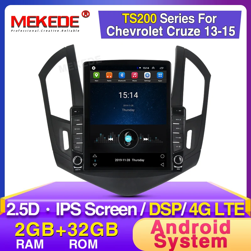 Мультимедийный плеер MEKEDE Tesla Style с IPS-экраном DSP GPS-навигацией для Chevrolet Cruze J300 J308 2012