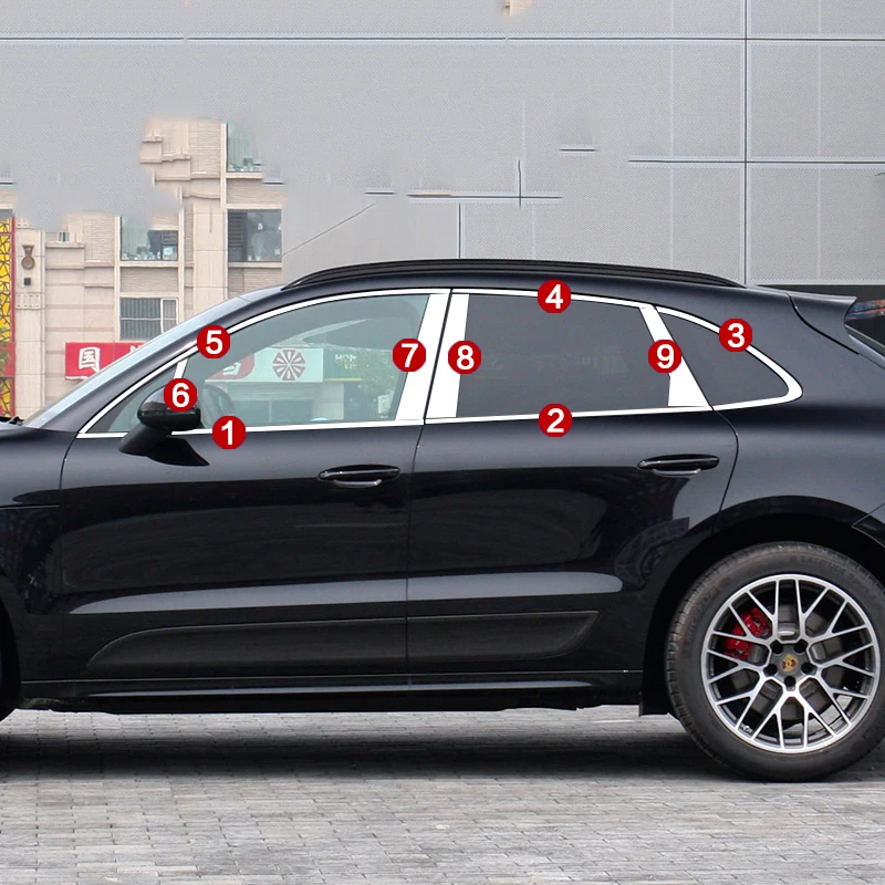Для Porsche Macan- нержавеющая сталь автомобиля двери окна литье столба Подоконник Накладка отделка автомобиля аксессуары для укладки