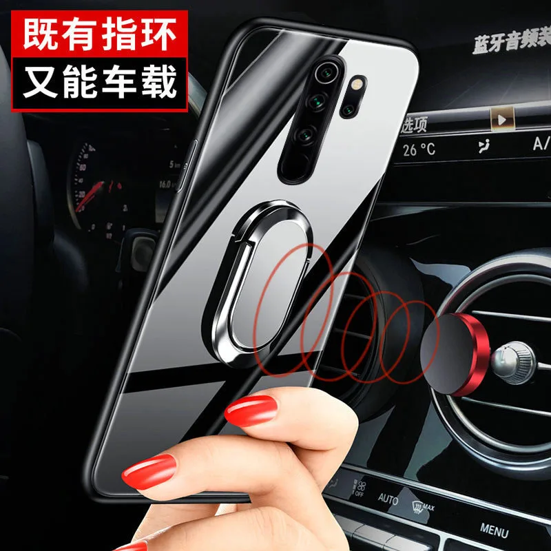 Для Xiaomi Redmi Note 8 Pro Чехол из твердого закаленного стекла с подставкой Кольцо Магнит защитная задняя крышка чехол для Xiaomi Redmi Note 8 8pro