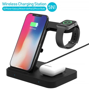

5 in 1 Fast Wireless Charger Dock Station Fast Charging For iPhone 11 11 Pro X 8 8plus for Apple Watch 2 3 4 5 For AirPods Pro