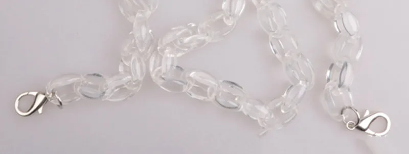 120 см DIY модные красочные съемные Акриловые Ручки цепи рыбья кость пластиковый ремешок сумки через плечо аксессуары для женщин - Цвет: Transparent B