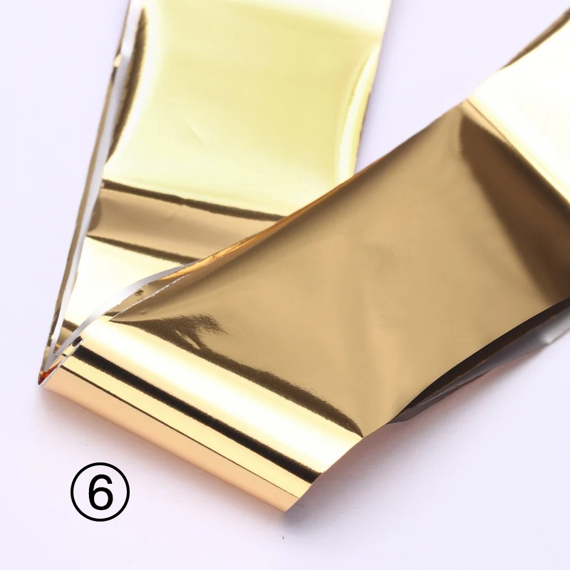 No 6 Nail Foils 1 рулон 4*120 см голографные наклейки из фольги для ногтей для дизайна ногтей переводная наклейка звездное небо лазерный слайдер прозрачная наклейка для ногтей - Цвет: No 6 Nail Foils