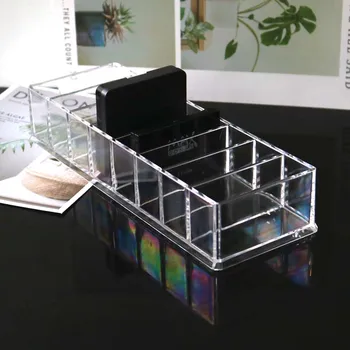 

Transparent Acrylic Makeup Organizer Lipsticks Makeup Brush Holder Power Box Beauty Blender Sponge Holder Case for Cosemtic