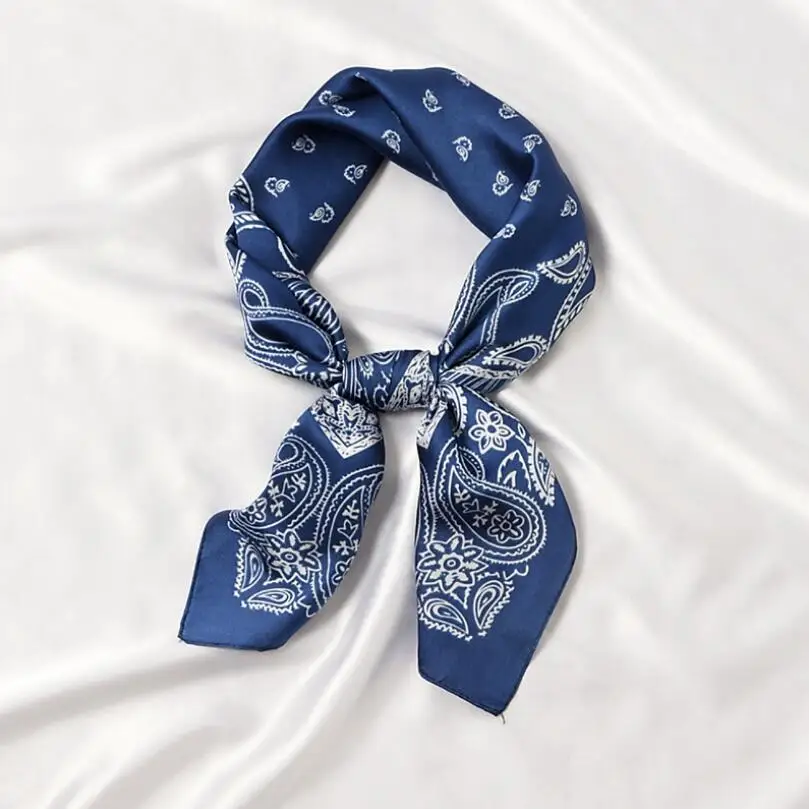 

70*70cm Luxury Cashew Print Women Square Silk Neck Scarf Fashion Head Scarf Kerchief Elegant Foulard Bandana 2021 New