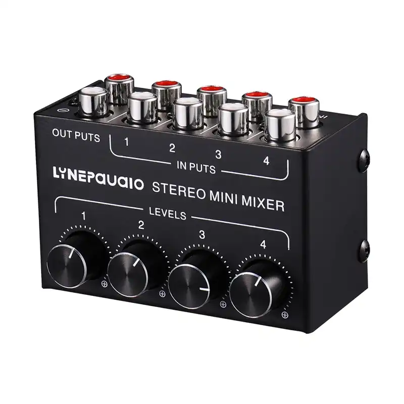 6 in 1 Out Stereo Mini Mixer o Source Select Switcher RCA o Input Signal Selector Switch with Volume Adjustment