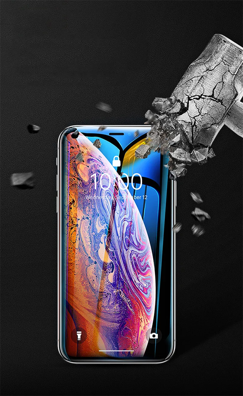 9D без рамки, полное покрытие, Защитное стекло для iPhone 11 Pro X XR XS Max, закаленное стекло для экрана iPhone 7 8 6 6S Plus