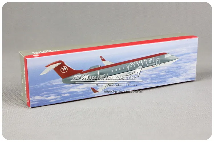 Американский Northwest Airlines NWA Jet Airlink CRJ-200 1: 100 Пластиковые собранные Самолеты Модель 28 см для коллективного самолета