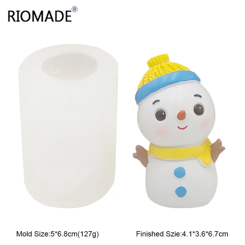3D Weihnachten Lebkuchenmann Silikonform 5 Stile Elch Schneemann Junge Mädchen Form für Gips Harz Aromatherapie Backen Dekoration – Detail 5