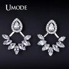 UMODE, модные игольчатые циркониевые серьги-гвоздики, куртки для женщин, в форме листьев, в форме капли воды, элегантные ювелирные изделия, Букле д 'ореиль Femme UE0248
