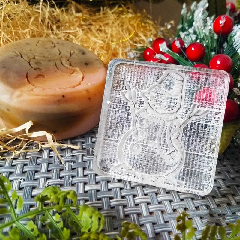 Diy глина для поделок печать Рождественская серия штамп для мыла прессформа Снеговик заказной торт штамп 50x50 мм