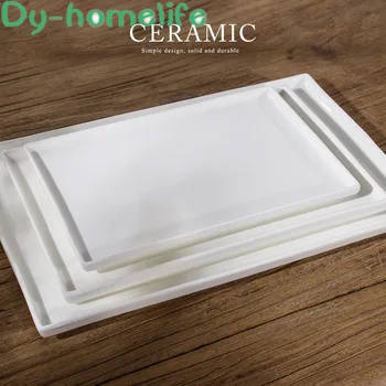 

Ceramic Tray Multi-Sized Multifunctional Square Bathroom Food Jewelry Storage Tray Home Storage Products Tea Tray