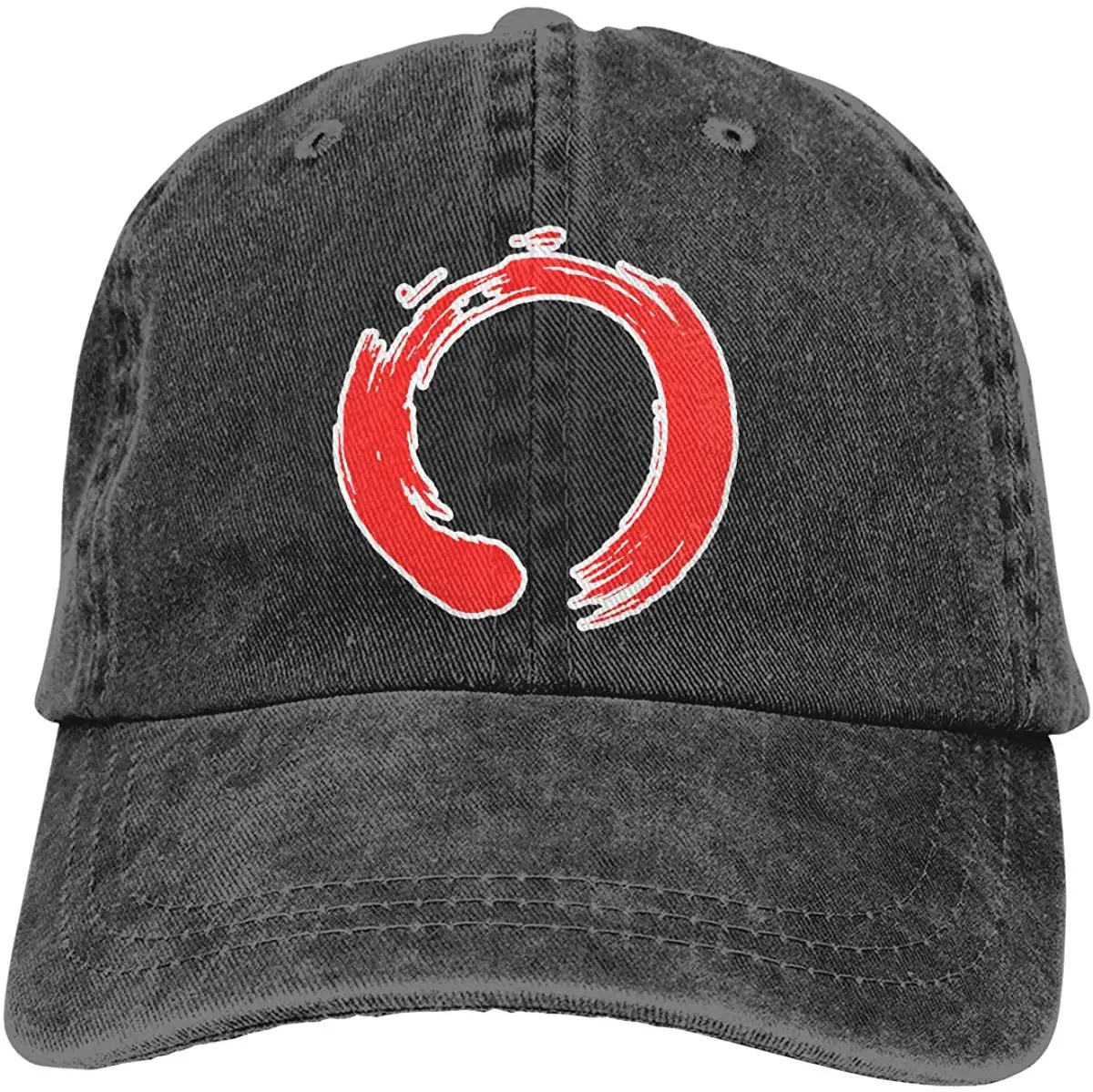 Красный круг унисекс бейсбольная кепка хлопок деним Регулируемая охотничья Кепка для мужчин или женщин
