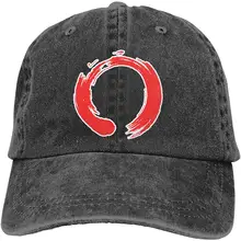 Красный круг унисекс бейсбольная кепка хлопок деним Регулируемая охотничья Кепка для мужчин или женщин