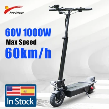 شراء Js سكوتر كهربائي 1000 واط موتور كهربائي سكيت 60km/ساعة 18AH بطارية 8 بوصة الإطارات طوي Patinete Eléctrico للبالغين