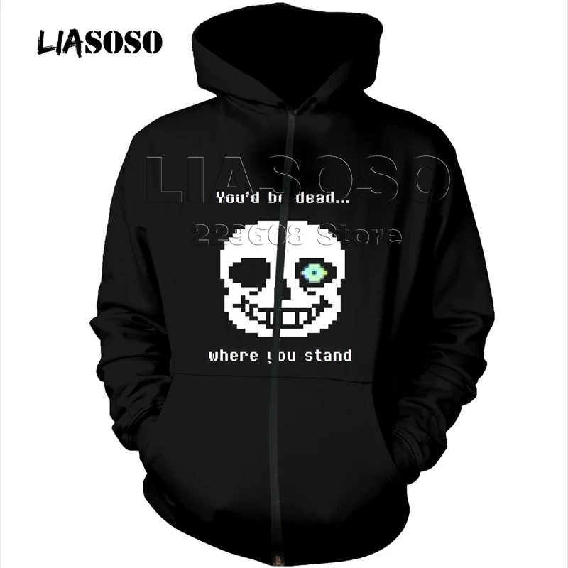LIASOSO новая игра «Undertale», футболка с 3d принтом, Мужская Женская куртка с застежкой-молнией и капюшоном, Повседневная футболка хип-хоп в стиле Харадзюку, топы, куртка с застежкой-молнией и капюшоном