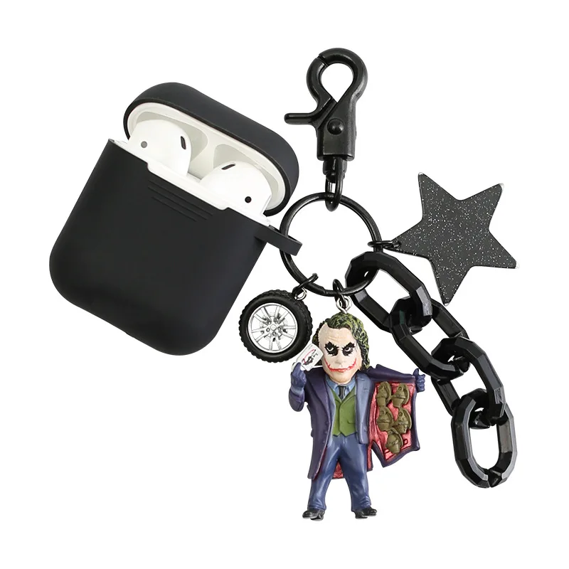

Joker Suicide Squad Silcone Airpods Case Protection Figure Keychain Pendant Accessories Bluetooth Wireless Earphone Cover Gift