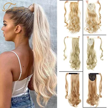 

TALANG 24 inch long straight ponytail hairpin wig synthetic extension hair extension artificial ponytail