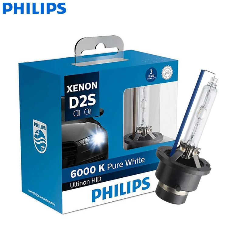 Philips Ultinon HID Xenon D1S D2S D2R D3S D4S WXX2 35W 6000K холодный белый светильник, ксеноновый головной светильник, автомобильные лампы - Испускаемый цвет: D2S