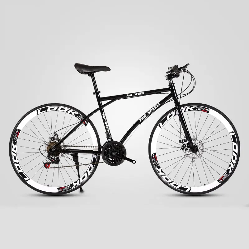 Road Bike 26 Inch Variable Speed Fixed Gear Double Disc Brake Adult Student Men and Women Bicycle Mountain Cross Country