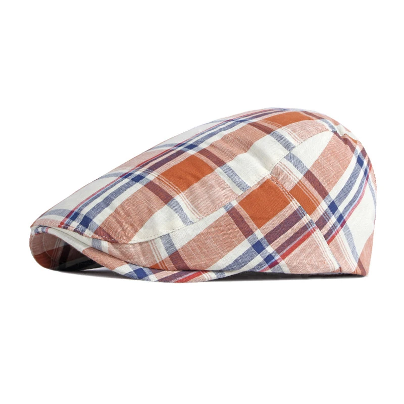 Classic Plaid Berets Hat For Men Women Spring Summer Duckbill Hat Peaked Cap Female Checkered Stylish Newsboy Cap gorras hombre kangol beret mens Berets