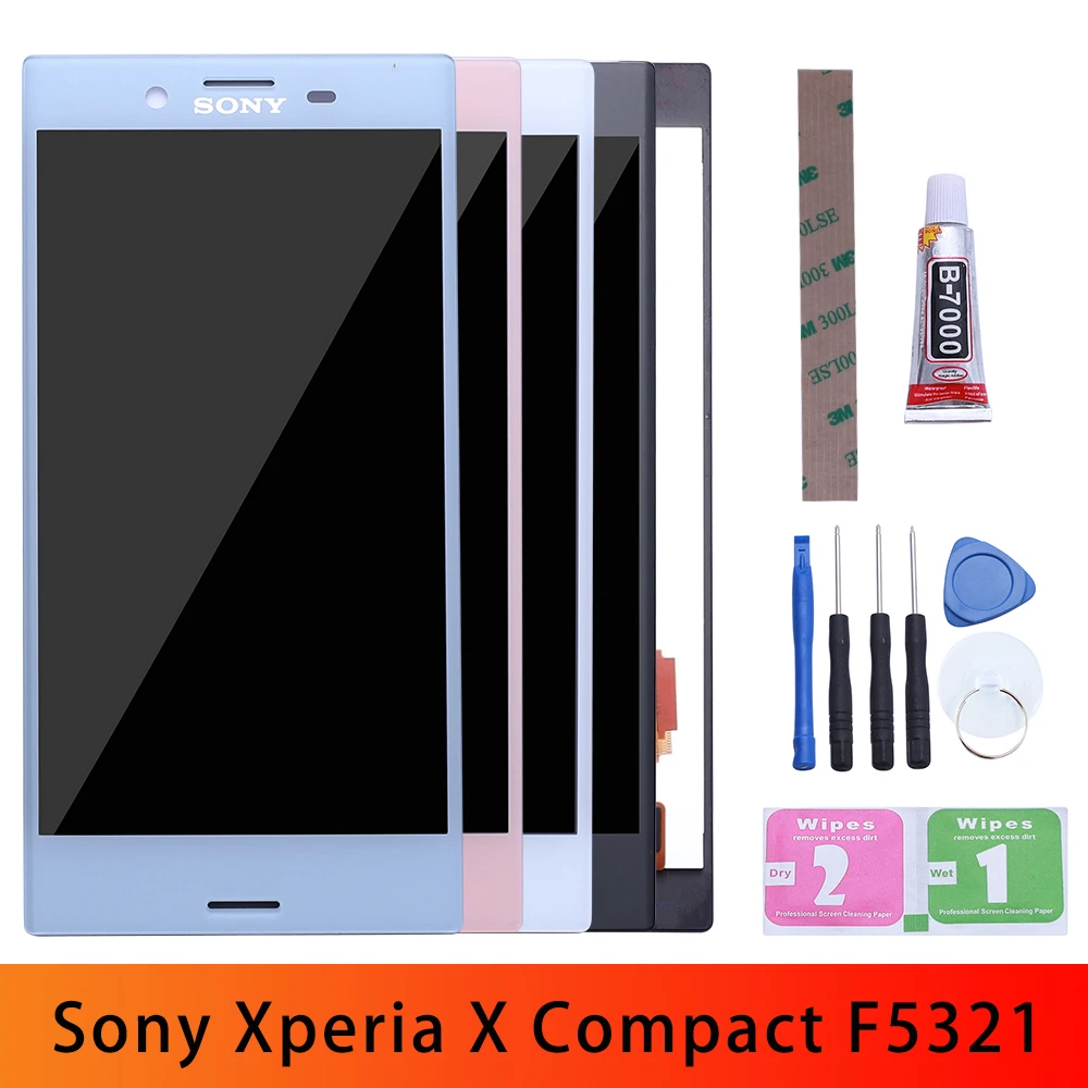 Skup Do Sony Xperia X Compact F5321 wyświetlacz X mini wyświetlacz lcd z ramką na zespół ekranu dotykowego Digitizer biały czarny