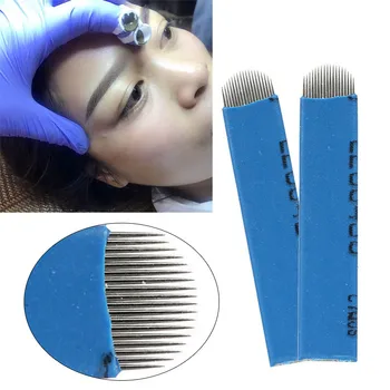 

100Pcs Microblading Permanent 3D Makeup Eyebrow Tattoo Needle Pin Kit 18U