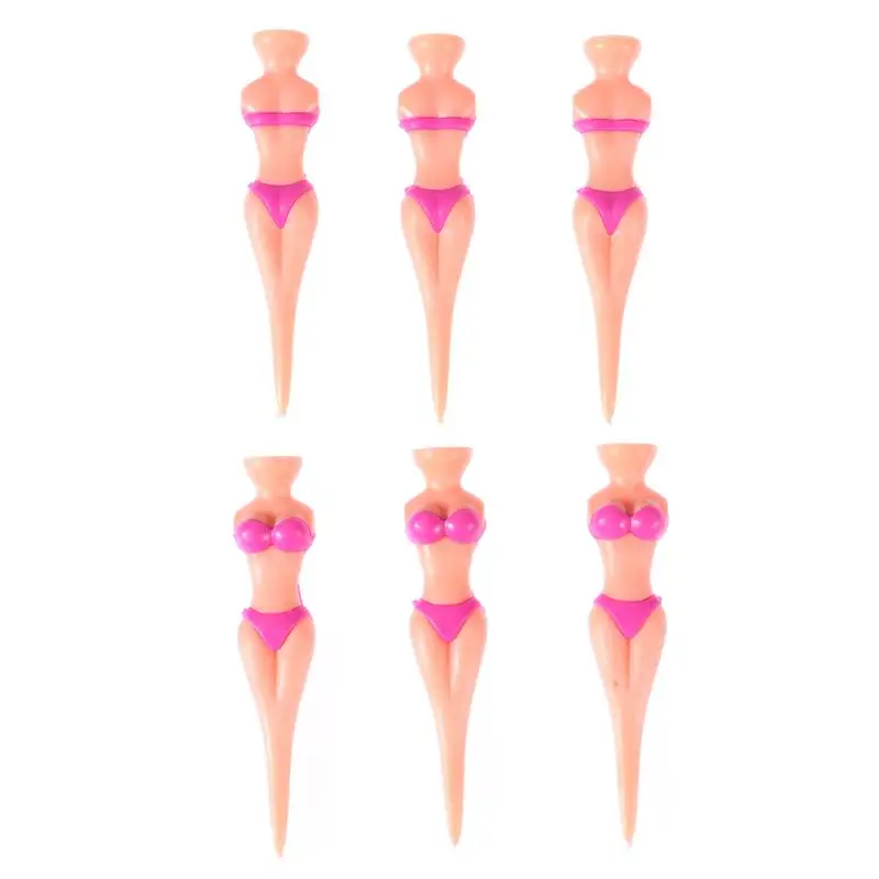 6Pcs Novelty Bikini Lady Girl Golf Tees Divot Tools Joke Stag Party (Pink) | Спорт и развлечения