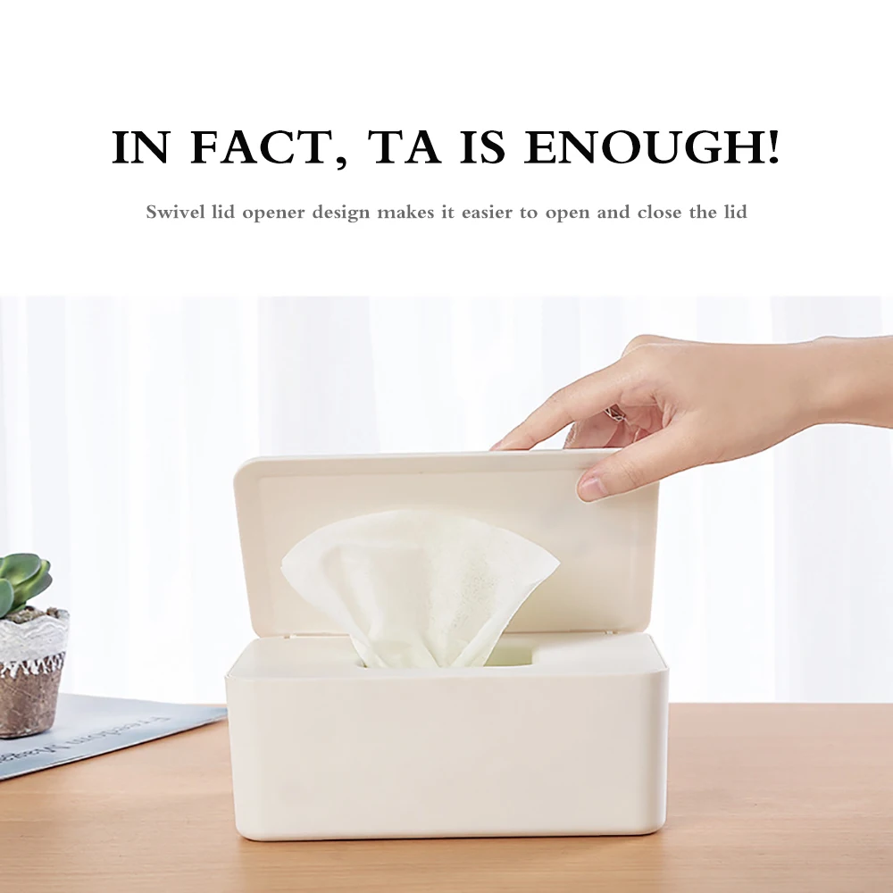 

Wet Tissue Box Household Plastic Dust-proof With Lid Tissue Box Desktop Seal Baby Wipes Paper Storage Box For Home Office Decor