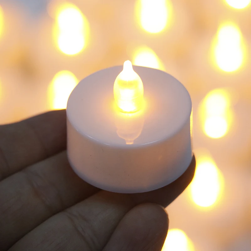 24pcs Battery Powered LED Candle Lamp Lights Simulation Color Flame Flashing Tea Light Home Wedding Festive Birthday Party Decor