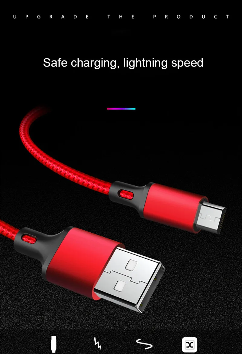 1 м 2 м 3 м микро USB кабель для быстрой зарядки для samsung S6 S7 Redmi Note 4 5 MicroUsb Android мобильный телефон длинный короткий кабель для передачи данных