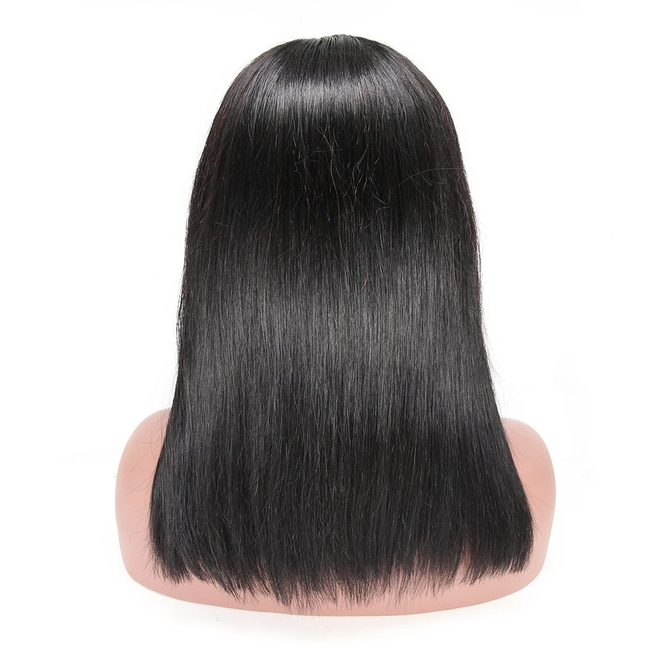 [Cexxy] OneCut Hair13x6 короткие человеческие волосы на кружеве парики бразильский прямой парик Боб предварительно сорвал волосы линия с волосами младенца