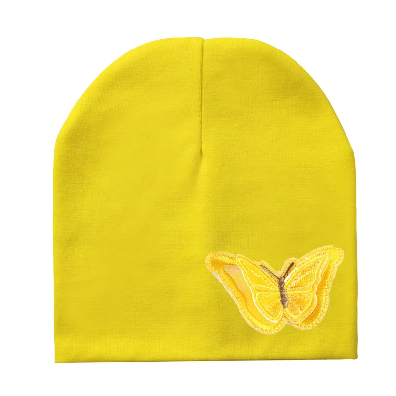 New Baby boy girl hat color butterfly cloth sticker Toddler Infant Beanie Hat Spring Autumn Winter Children's Hats kids beanies