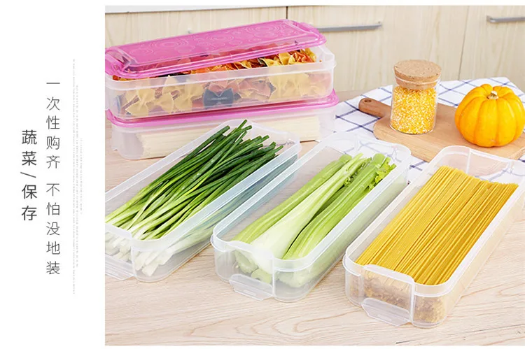 Refrigerator for Freshness Storage Box Transparent Plastic Box Rectangular with Cap Sealed Fruit Food Egg Box