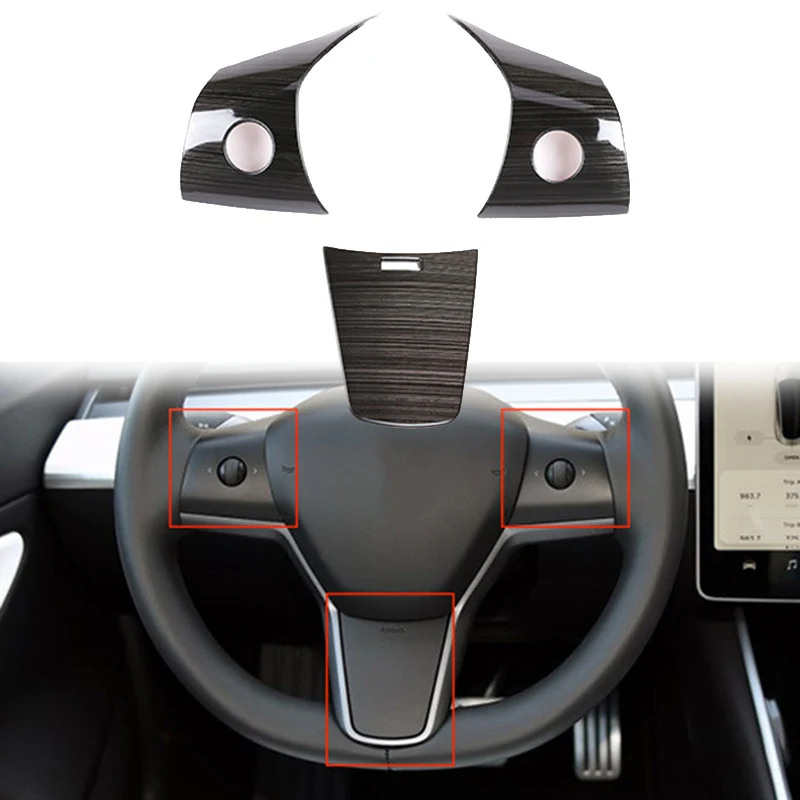 Черная крышка рулевого колеса из углеродного волокна для Tesla модель 3 17-19