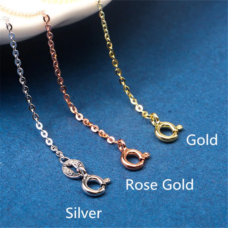 

12Pcs/lot Tiny O Shaped Necklace Chains 925 Silver 40cm Chains High Quality