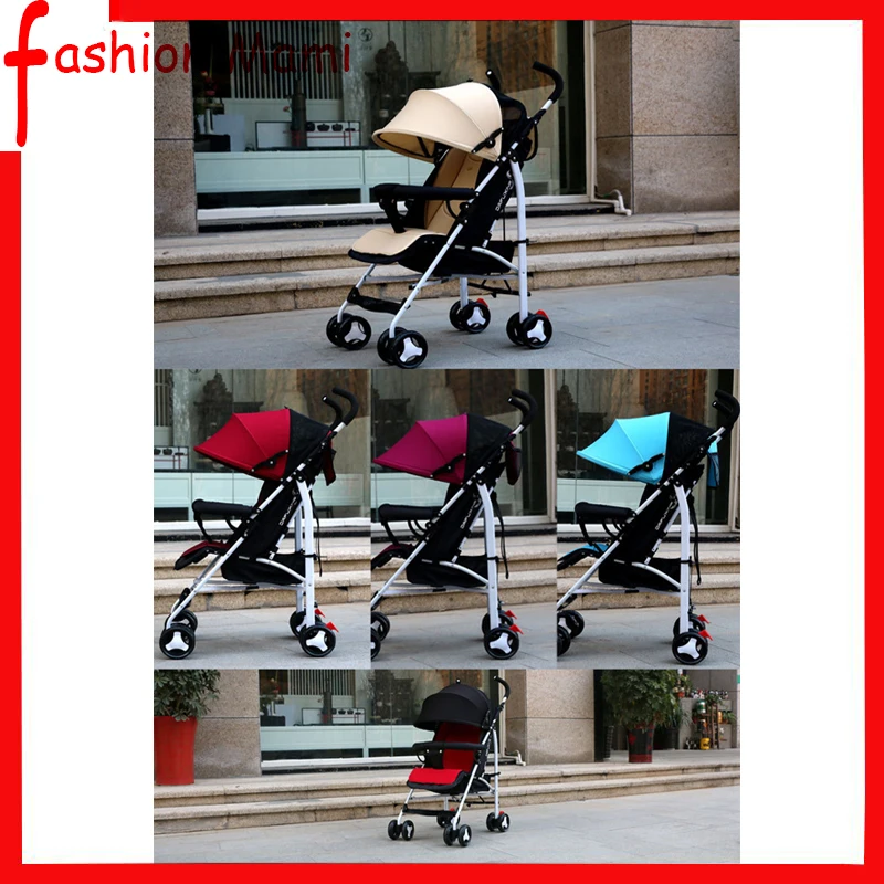 

High-end baby stroller, stroller, four-wheeled cart, can sit and recline, foldable