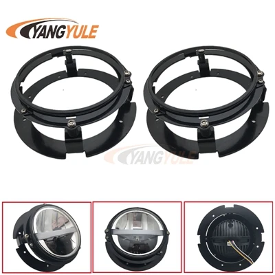 2pcs black 2X5,75 дюймов Железный 883 Dyna налобный фонарь 5 3/" светодиодный DRL для Triumph Rocket iii 3 speed Tripl& Street Triple 5,75" лампа - Цвет: 2pcs black